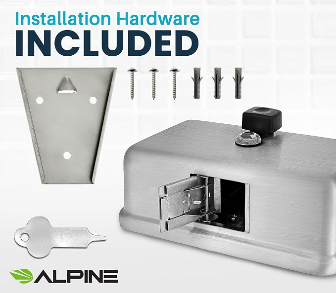 Alpine Commercial Wall-Mounted Soap Dispenser – Stainless Steel, Manual Pump - Image 5