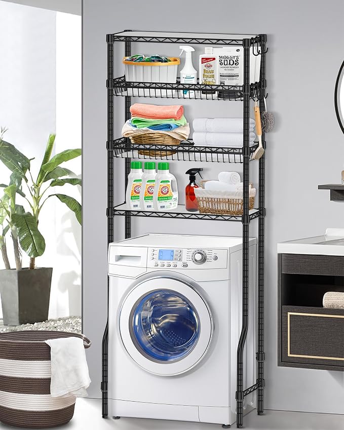 Bathroom Organizer Over The Toilet Storage, 4-Tier Metal Bathroom Over Toilet - Image 4