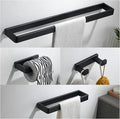 YACVCL 4-Piece Matte Black Bathroom Hardware Accessories Set, Bath Towel Bar by YACVCL