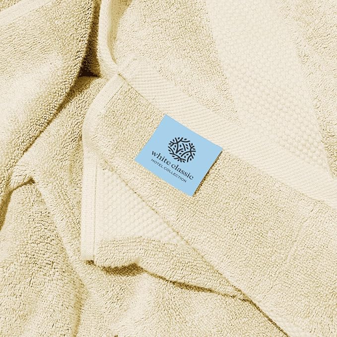 White Classic Luxury Bath Towels Set of 4 Large - Image 5