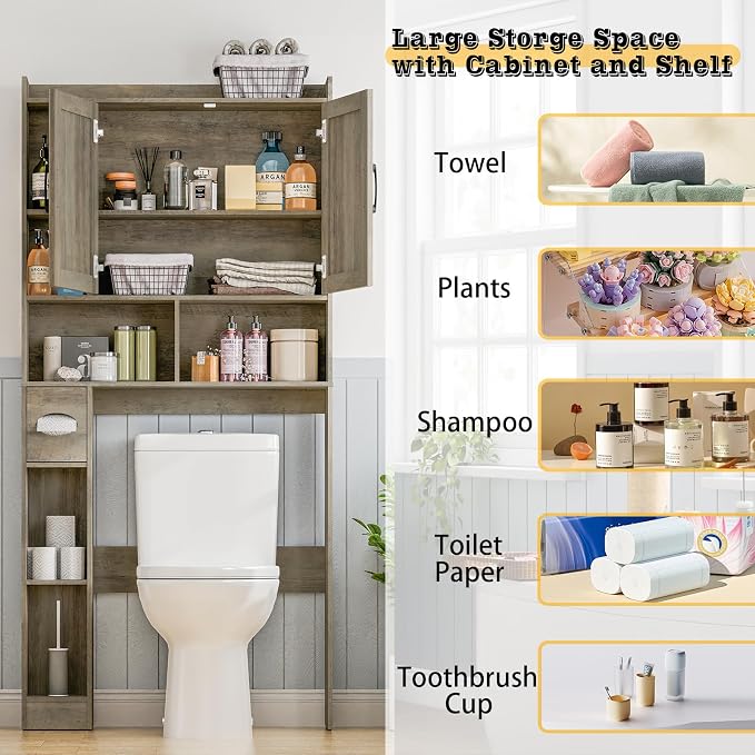 Over The Toilet Storage Cabinet, Farmhouse Storage Cabinet Over Toilet - Image 3