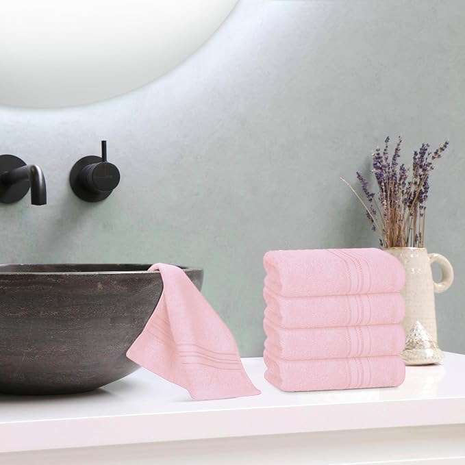 BOUTIQUO Ultra Soft Cotton Washcloths, Contains 12 Piece Face Cloths 12x12 inch - Image 4