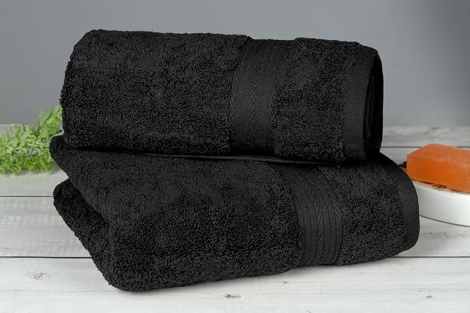 Ample Decor Hand Towels for Bathroom Set of 2, 18 X 28 Inch 600 GSM 100% Cotton - Image 2