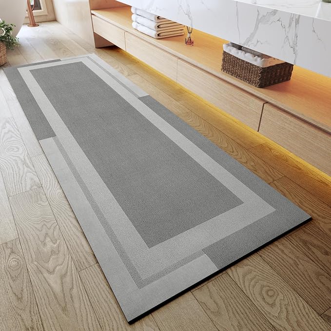 Extra Long Non Slip Bathroom Runner Bath Mat, Rubber Backing Ultra Thin Bath by YDKGL