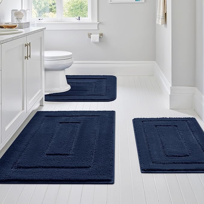 GRANNY SAYS Bathroom Rugs Sets 3 Piece, Soft Absorbent Microfiber Bath Mats by GRANNYSAYS