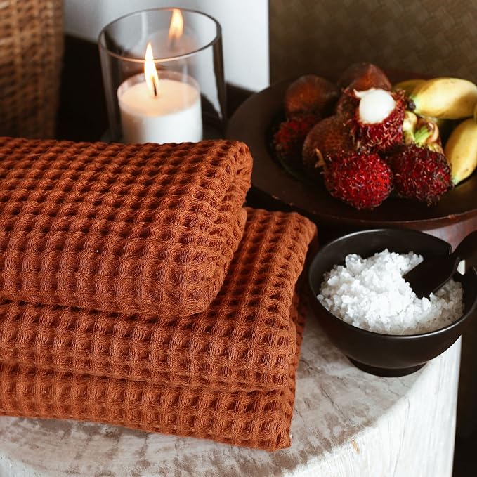 sea me at home Waffle Hand Towel – 100% Turkish Cotton, Soft and Absorbent - Image 2