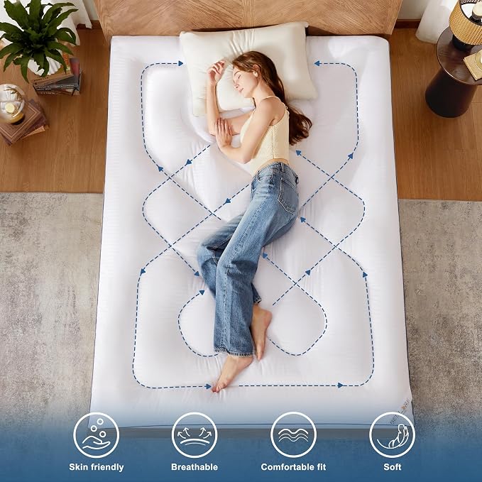 BEDLORE Queen Mattress Topper, Thick Pillow Top Pad - Image 6
