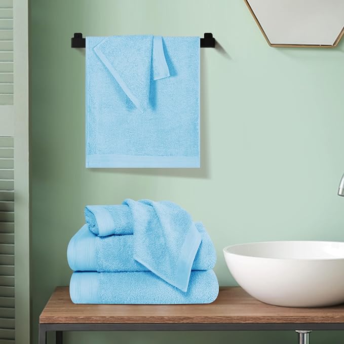 Ultra Soft 6 Pack Cotton Towel Set, Contains 2 Bath Towels 28x55 inch, 2 Hand - Image 4