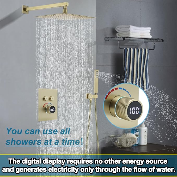 Digital Display Shower Valve Shower Valve 2 Way Shower Diverter Valve Shower - Image 5
