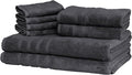 Mosobam Luxury Turkish 8pc XL Towel Set 35X70 16X30 13X13 Charcoal Gray 700 GSM by Mosobam