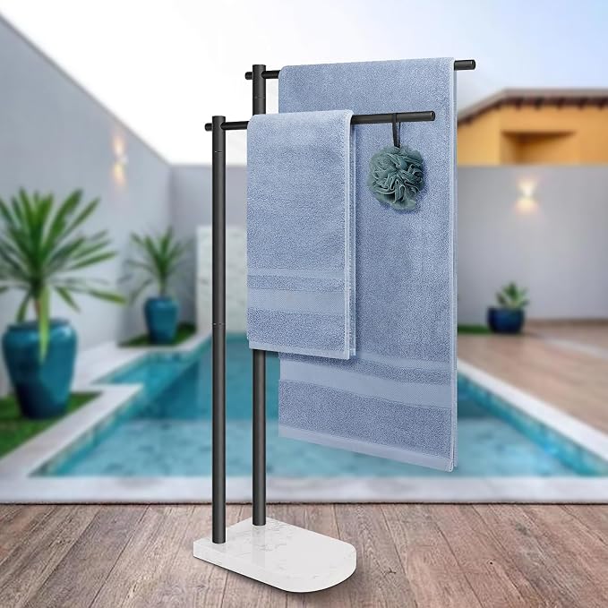 Livabber Standing Towel Rack, 304 Stainless Steel 2-Tier Towel Holder Stand - Image 6