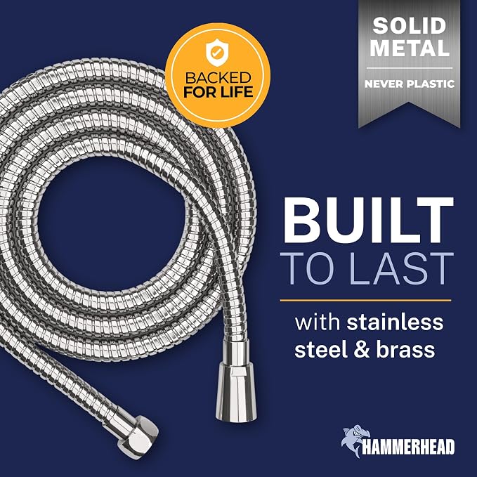 HammerHead Showers® Solid Metal 9 ft Shower Hose - Image 2