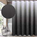 Gibelle Ombre Black Shower Curtain, 3D Embossed Textured Herringbone Fabric by Gibelle