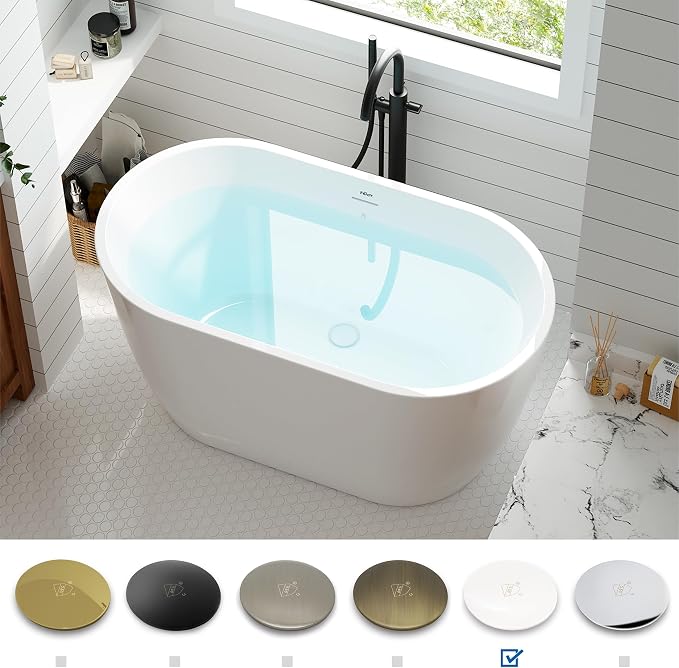 FerdY 47" Bali Acrylic Freestanding Bathtub, Gracefully Shaped Freestanding - Image 3