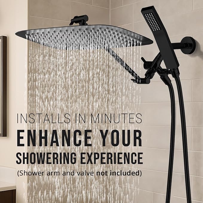 G-Promise All Metal 16 Inch Dual Square Shower Head - Image 2