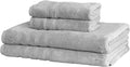 Mosobam Luxury Turkish 4pc XL Towel Set 35X70 16X30 Light Grey Oversize 700 GSM by Mosobam
