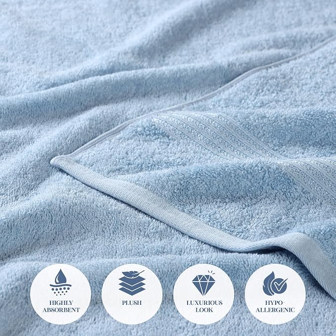 Superior Egyptian Cotton Bath Towel Set, Home Bathroom Towels, Guest Bath - Image 6
