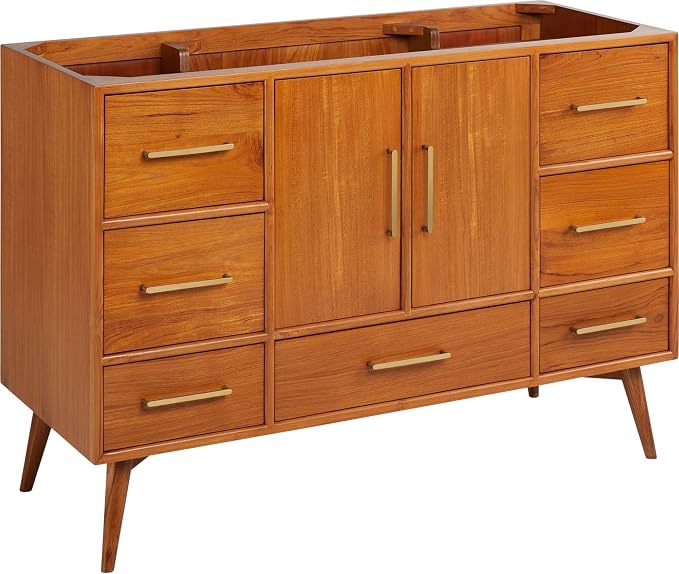 Signature Hardware 953363-48-UM-8 Novak 48" Freestanding Teak Single Basin - Image 10