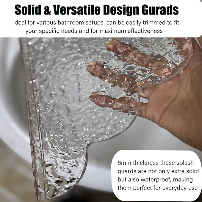 Corner Splash Guard for Bathroom, 8.5 x 7.4 inches, Adhesive Waterproof Shield - Image 4