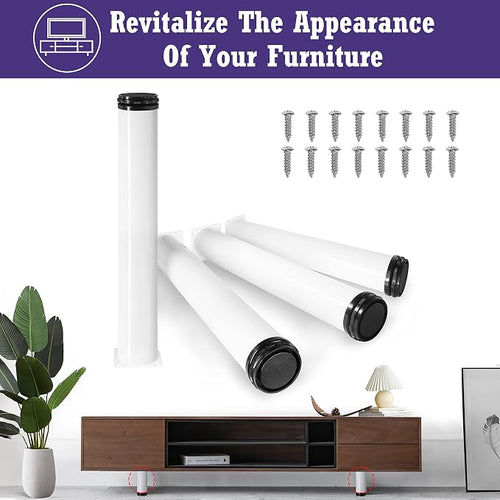 16 Inch Metal Furniture Legs Stainless Steel Adjustable Legs White Metal Legs - Image 2