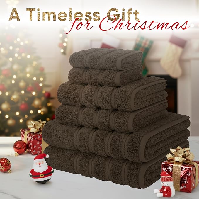 American Soft Linen Luxury 6 Piece Towel Set, 2 Bath Towels 2 Hand Towel 2 - Image 2