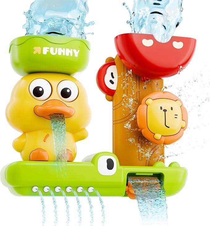 iPlay, iLearn Bath Toy for Toddlers 1-3, Baby Waterfall Duck Bathtub Toy W/ by iPlayiLearnLLC