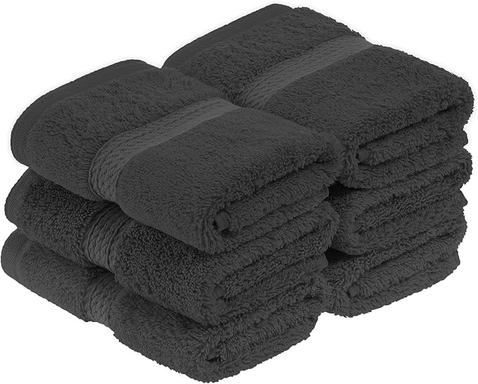 BLUENILEMILLS BNM Egyptian Cotton 6-Piece Towel Set, Includes 6 Face Towels - Image 2