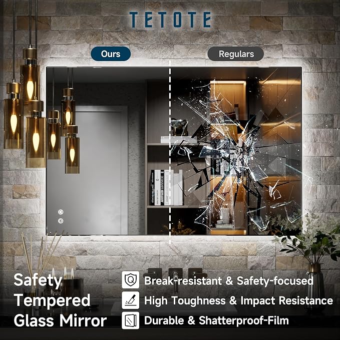 TETOTE 24x32 LED Backlit Mirror Bathroom - Image 9