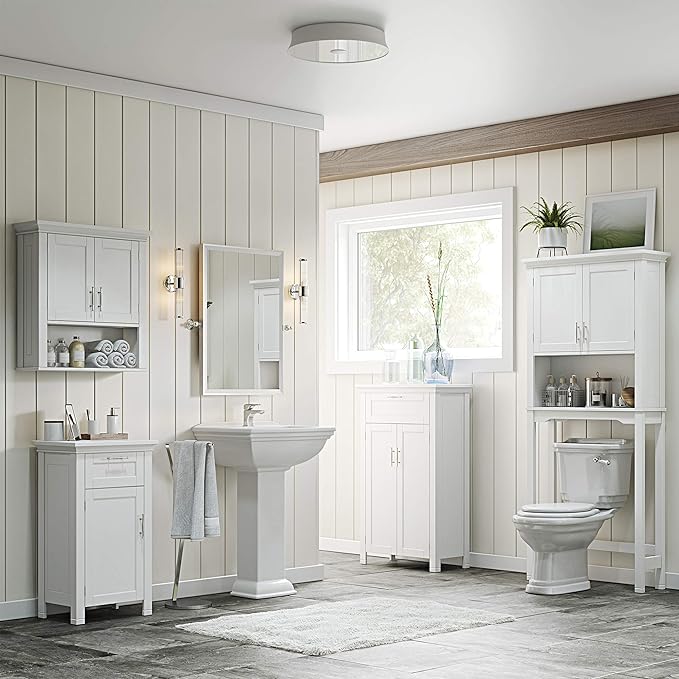 RiverRidge Somerset Spacesaver Over The Toilet Storage Cabinet White - Image 4