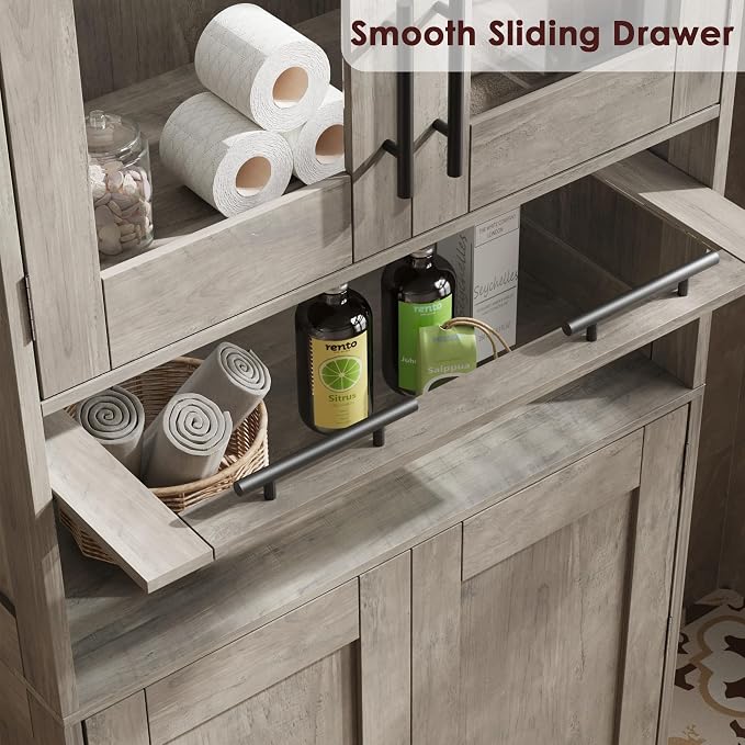 GarveeHome Tall Bathroom Cabinet, 67 in Storage Cabinet - Image 5