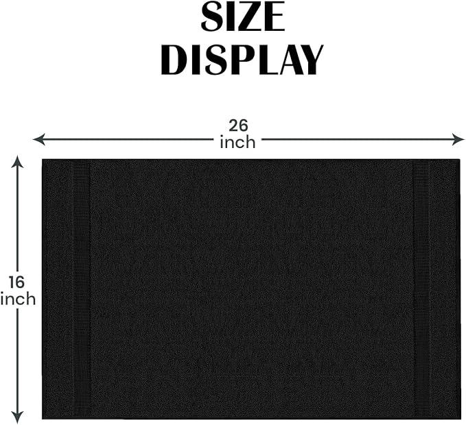 24 Pack Black Hand Towels 100% Cotton Spa Towels 16x26 inches Highly Absorbable - Image 3