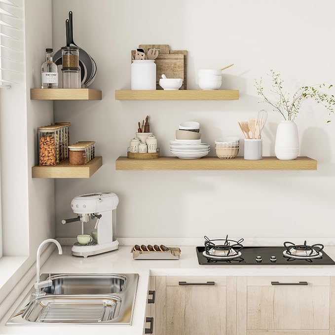 Vivelove 12 Inch Deep Floating Shelves 47.2 inch Long, 2 Inch Thick Wall Shelves - Image 6