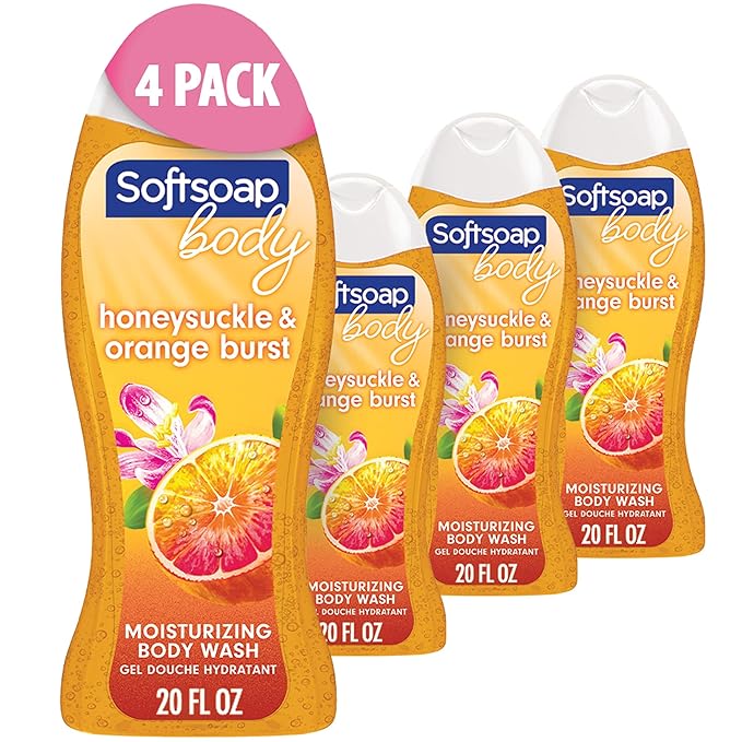 Softsoap Body Wash, Honeysuckle & Orange Burst Body Wash, 20 Ounce, 4 Pack by Softsoap
