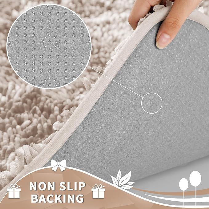 Yimobra Toilet Rugs U Shaped Washable, Extra Thick Soft Absorbent Chenille - Image 5