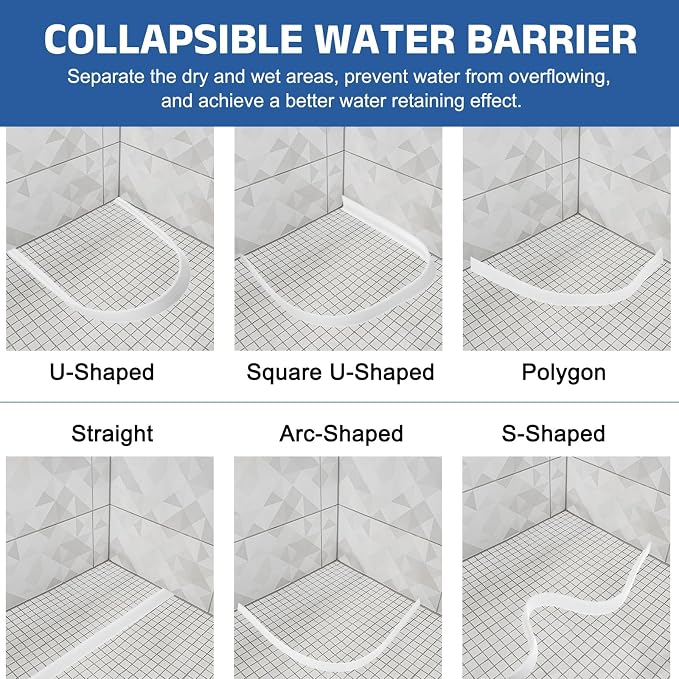 uxcell Shower Water Barrier, 1.18"W x 0.47"H - Image 5