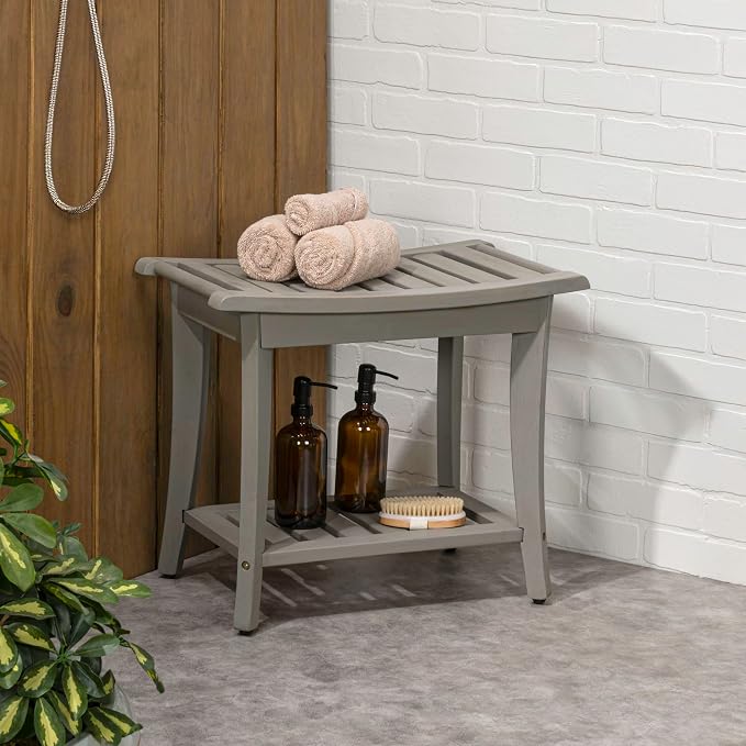 JONATHAN Y STL1001G Tucker 22.1" Traditional Classic Slatted Solid Acacia Wood - Image 6