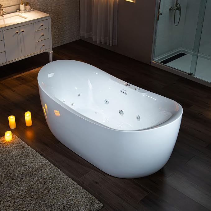WOODBRIDGE 72" x 35-3/8" Whirlpool Water Jetted and Air Bubble Freestanding - Image 6