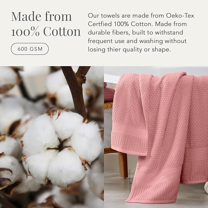 NY Loft 100% Cotton Hand Towel 6 Pack Hand Towel Set | Super Soft & Absorbent - Image 4
