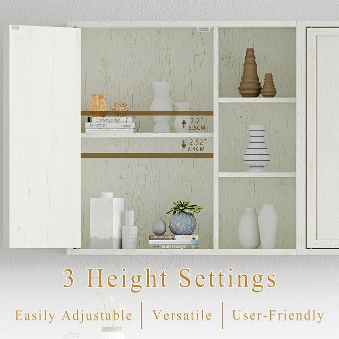 Bathroom Wall Cabinet Set of 2, Small Wall Cabinet Over Toilet - Image 3