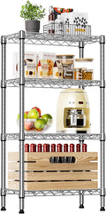IZEUK 4 Tier Steel Storage Shelves, Heavy Duty Metal Shelf Wire Shelving Rack by IZEUK