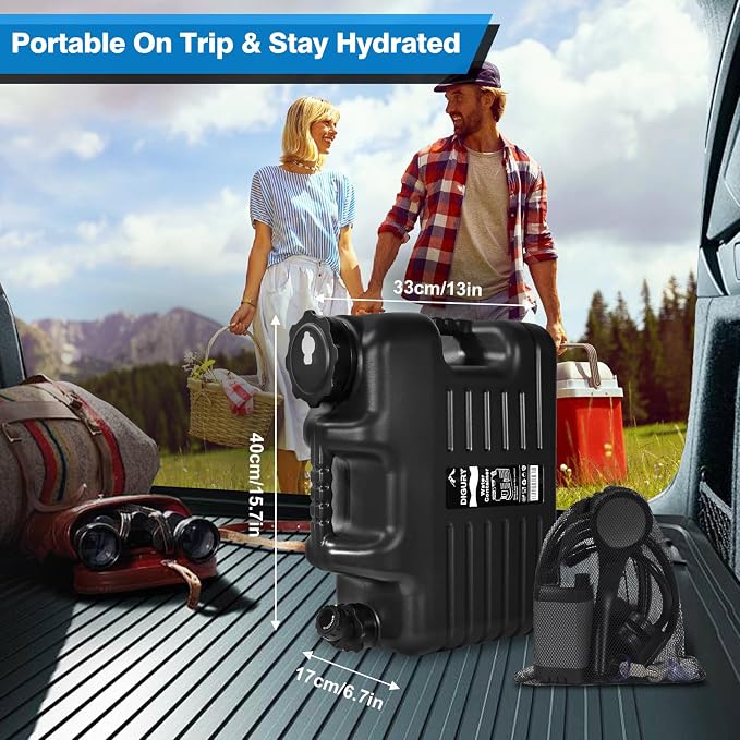 Portable Camping Shower with 5 Gallon Water Jug, 6000mAh Rechargeable Outdoor - Image 5