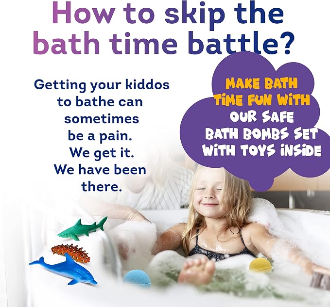 Made in USA Bath Bombs for Kids Surprise Toys Inside SEA Animals - Image 7