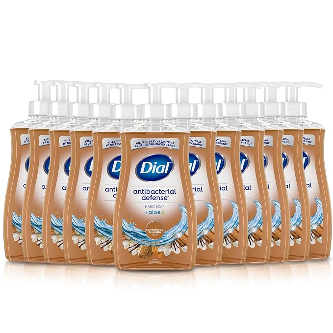 Dial Antibacterial Defense Liquid Hand Soap + Aloe, Sandalwood & Vanilla Scent by DialSoap