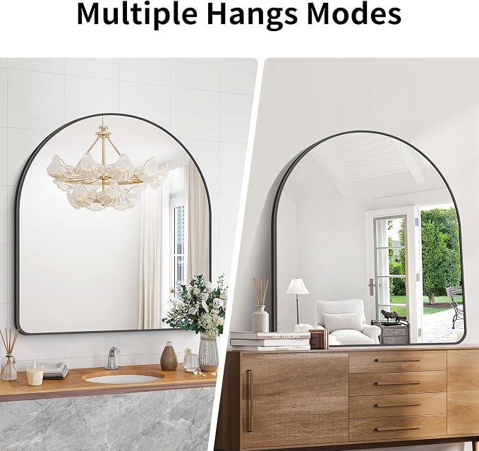 Arched Bathroom Mirror, Wall Mounted Mirror, Living Room, Vertically Hanging - Image 5
