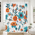 Bohemian Shower Curtain, Boho Floral Print Water Repellent Polyester Fabric by WCWahChunshowercurtains
