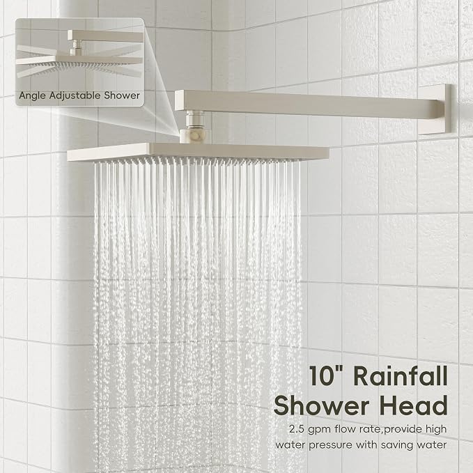 Gabrylly Shower System with Tub Spout, Wall Mounted Tub Shower Faucet Set - Image 3