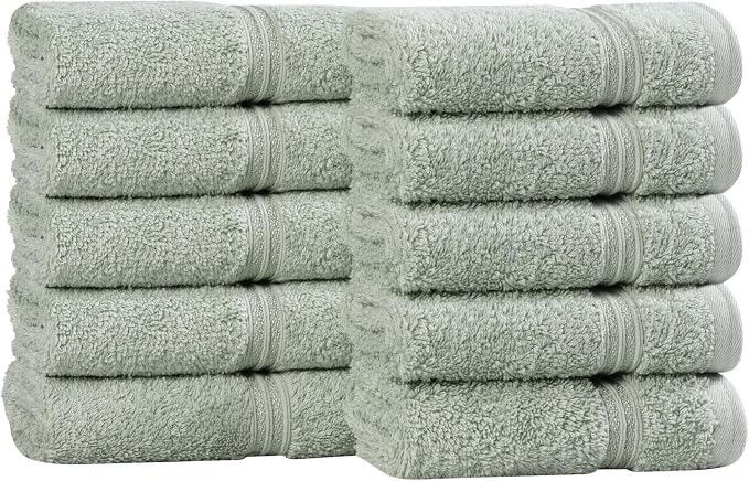 Superior Egyptian Cotton 10-Piece Face Towel Set, Small Towels by SUPERIOR