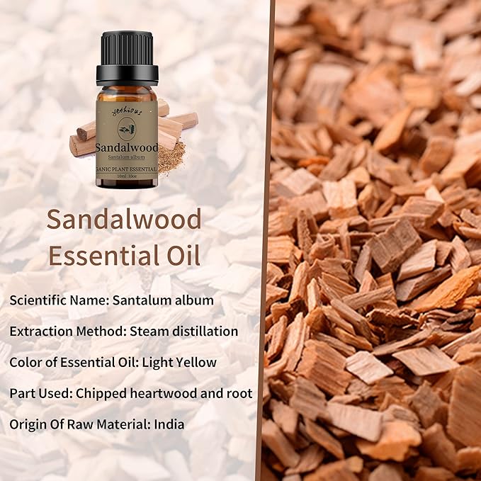 yethious Jasmine Chamomile Sandalwood Essential Oil Set Organic 100% Pure 3 - Image 3