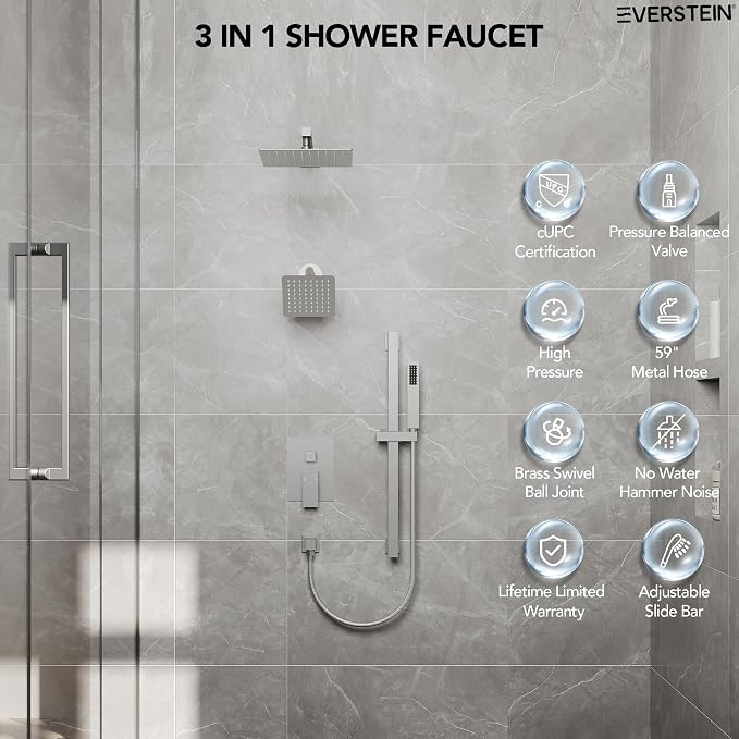 10" High-Pressure Rainfall Shower Faucet - Image 2