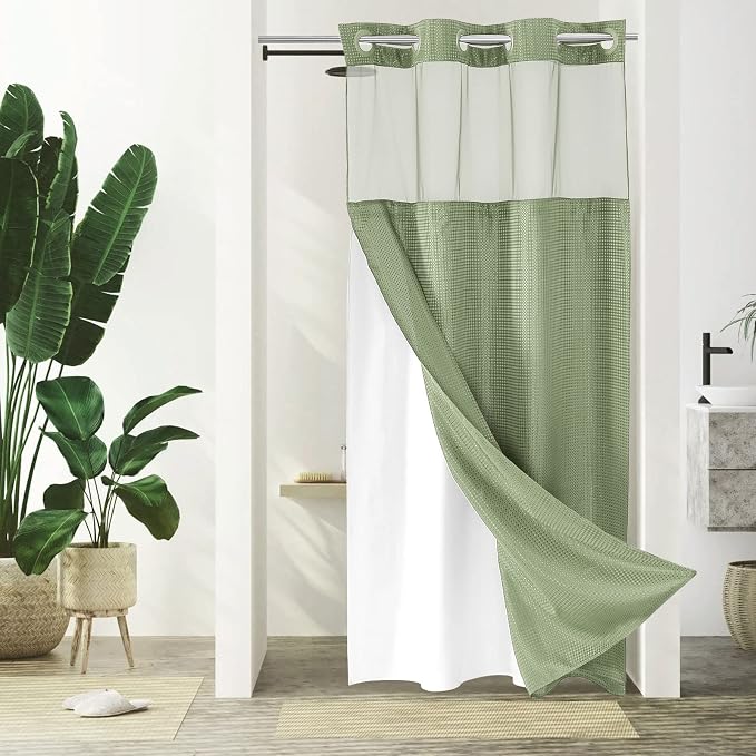 Gibelle Stall Small Shower Curtain 36x74, Waffle Weave Shower Curtain by Gibelle
